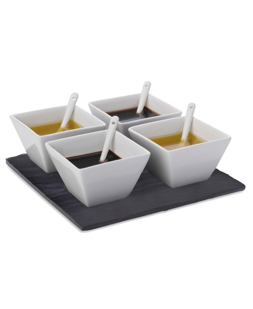 Maxwell & Williams Serveware, White Basics Slate 9 Piece Teardrop Dip