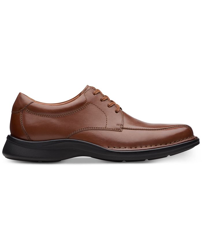 Clarks Men's Kempton Run Black Leather Dress Casual LaceUp Shoes