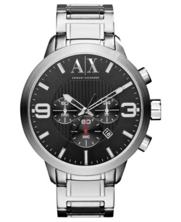 A|X Armani Exchange Watch, Men's Stainless Steel Bracelet 47mm AX1272 ...