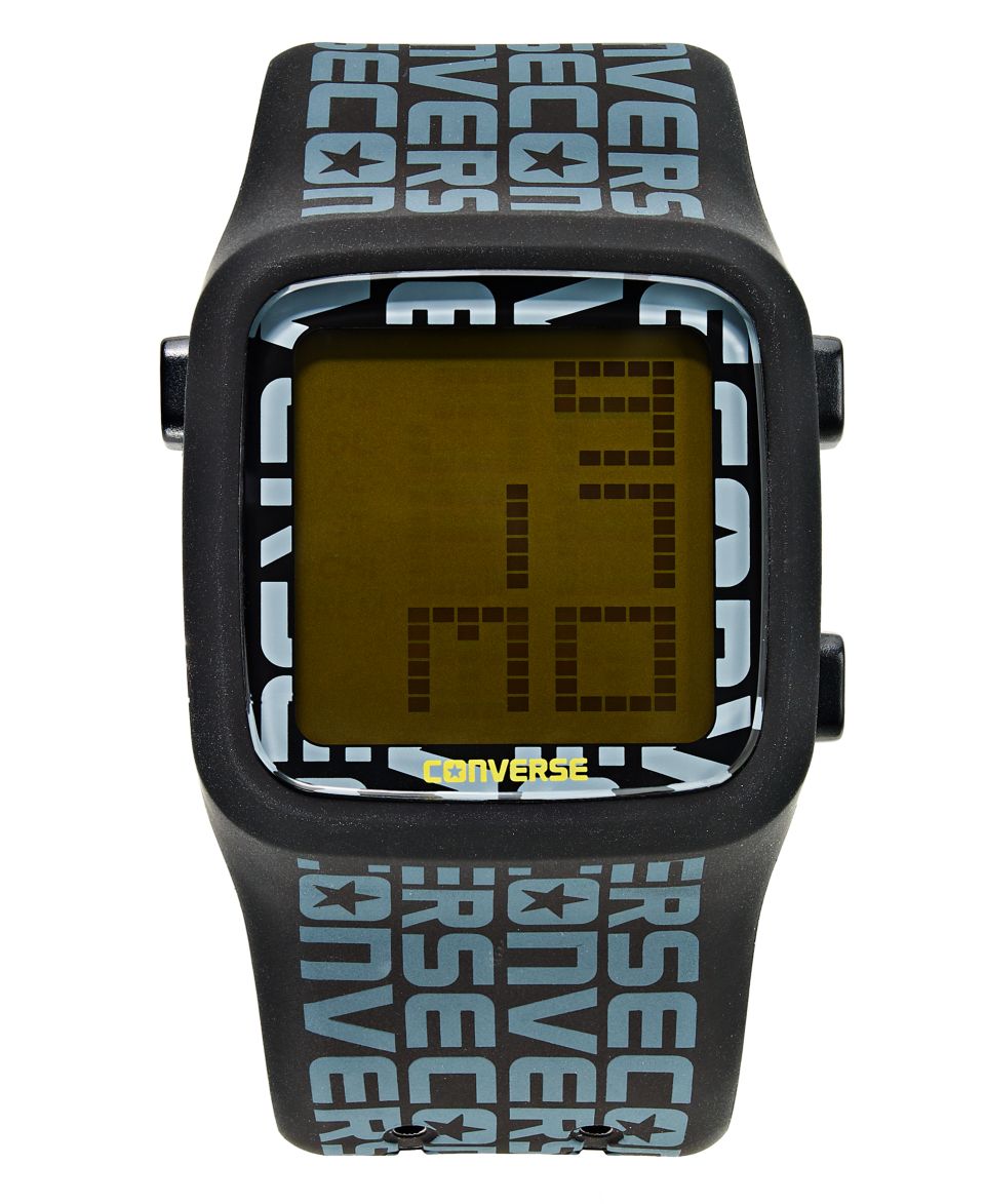 Converse Watch, Unisex Digital Scoreboard Printed Logo Black Silicone