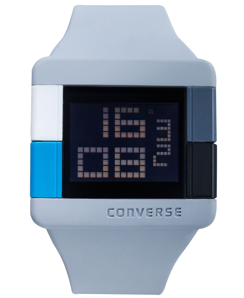 Converse Watch, Unisex Digital Scoreboard Printed Logo Gray Silicone