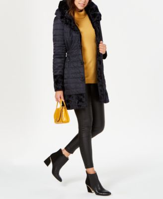 laundry reversible faux fur coat
