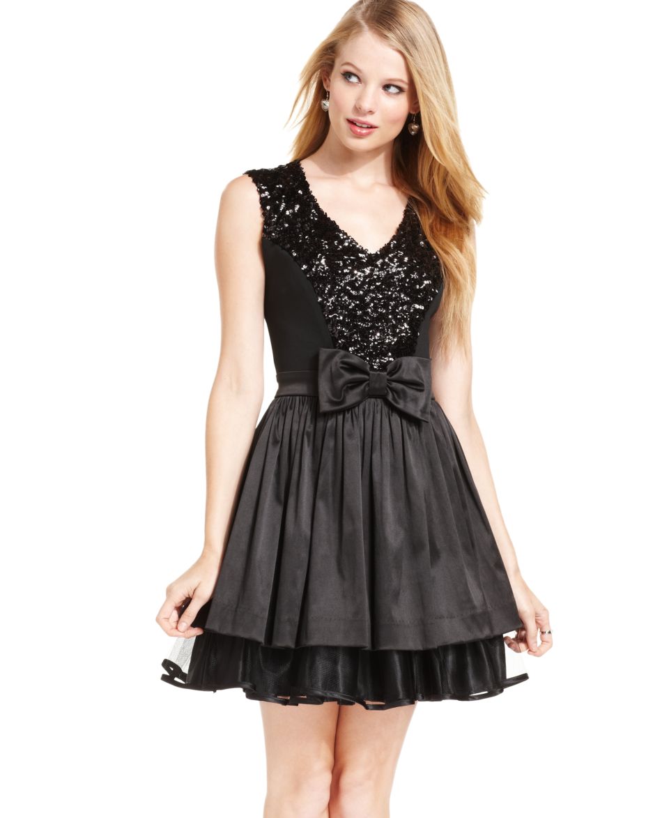 Darlin Dress, Sleeveless Rosette A Line   Juniors Dresses