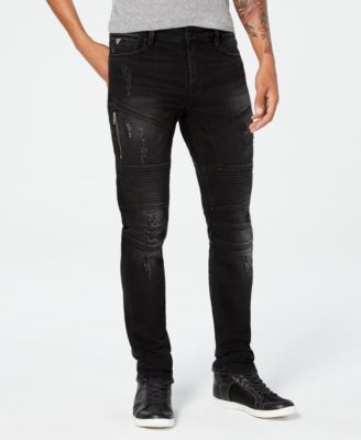 mens slim fit tapered black jeans