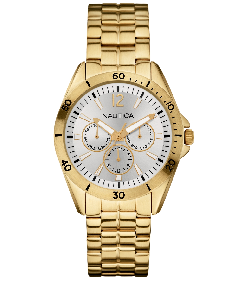 Nautica Watch, Mens Gold Tone Stainless Steel Bracelet 40mm N14637G