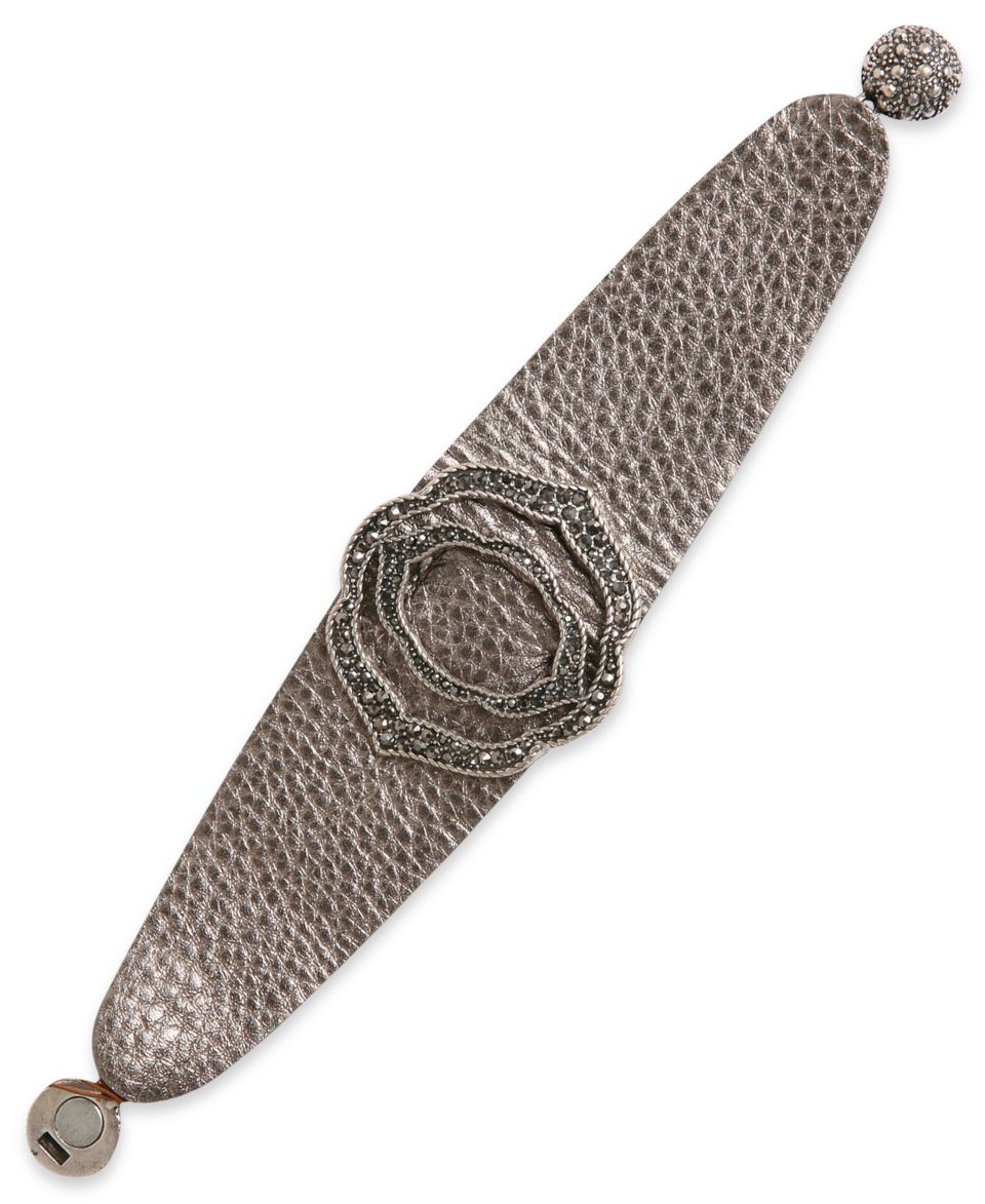 Kenneth Cole New York Bracelet, Hematite Tone Glass Geometric Stone