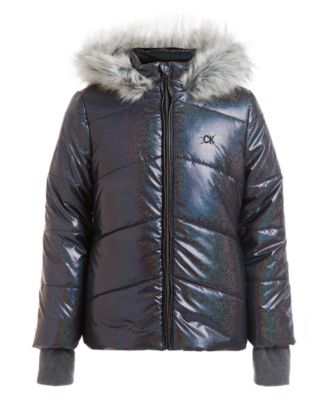 calvin klein metallic puffer jacket
