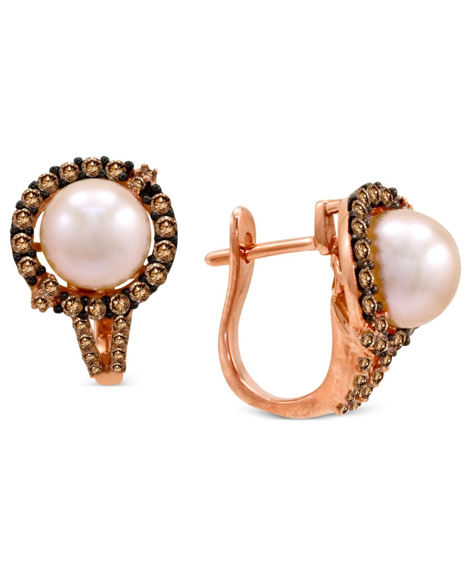Le Vian 14k Rose Gold Earrings, Pink Freshwater Pearl, Chocolate (1/2
