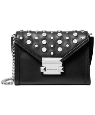 black studded michael kors crossbody