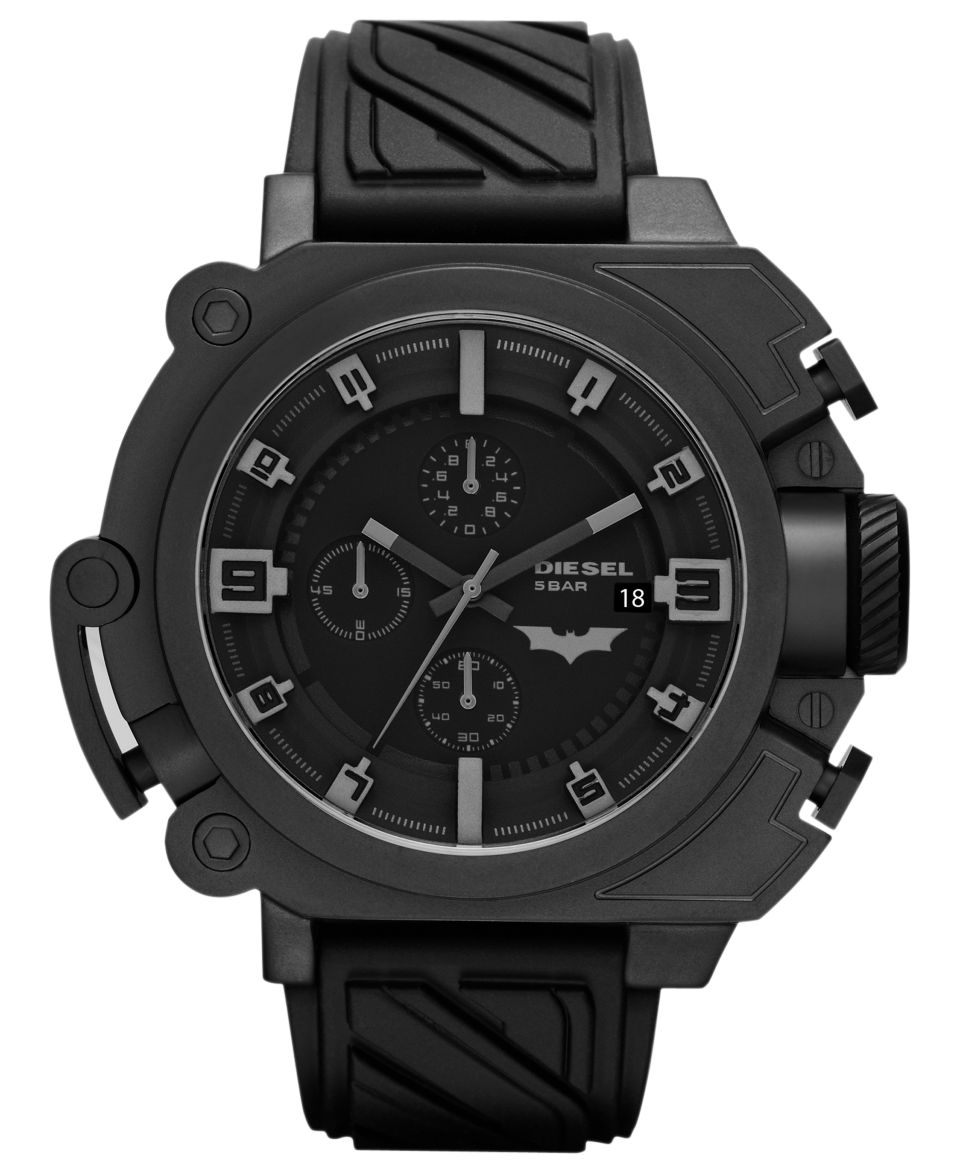 Diesel Watch, Mens Chronograph Black Silicone Strap 57mm DZWB0001