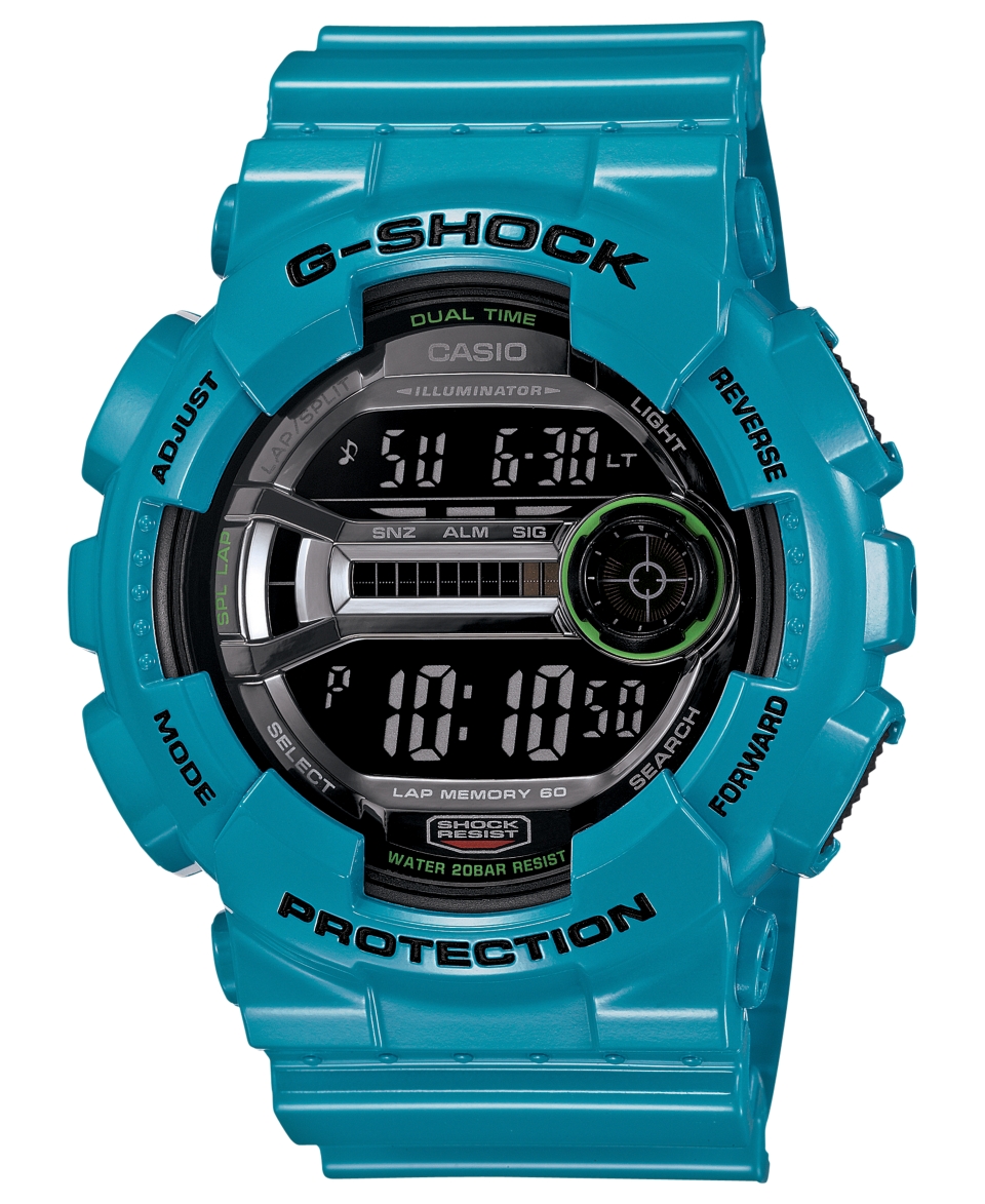 Shock Watch, Mens Digital Blue Resin Strap 51x55mm GD110 2   All