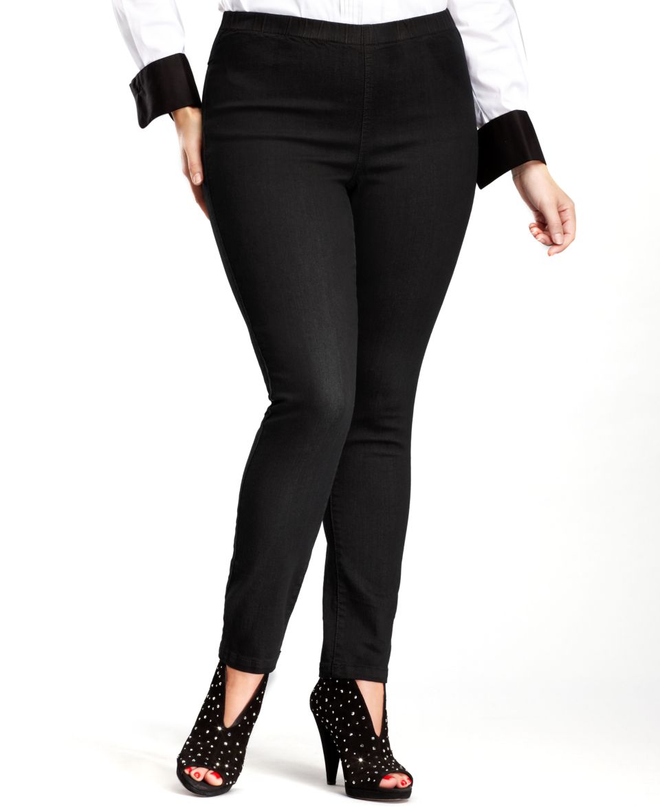 INC International Concepts Plus Size Jeans, Denim Leggings, Black Wash