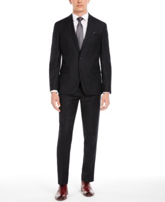 black stripe suit