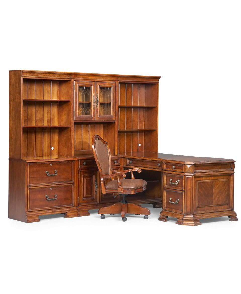 Goodwin Home Office Furniture, 8 Piece Set (Desk, 2 Open Hutches, Door