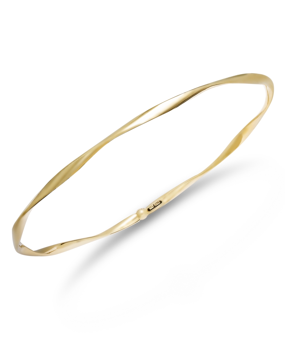 14k Gold Bracelet, Polished Twist Bangle Bracelet   Bracelets   Jewelry & Watches