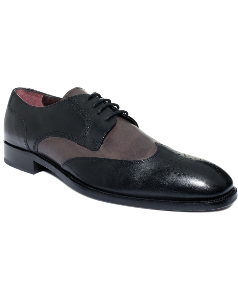 Johnston & Murphy Shoes, Carlock Two Tone Wing Tip Shoes   Mens Shoes