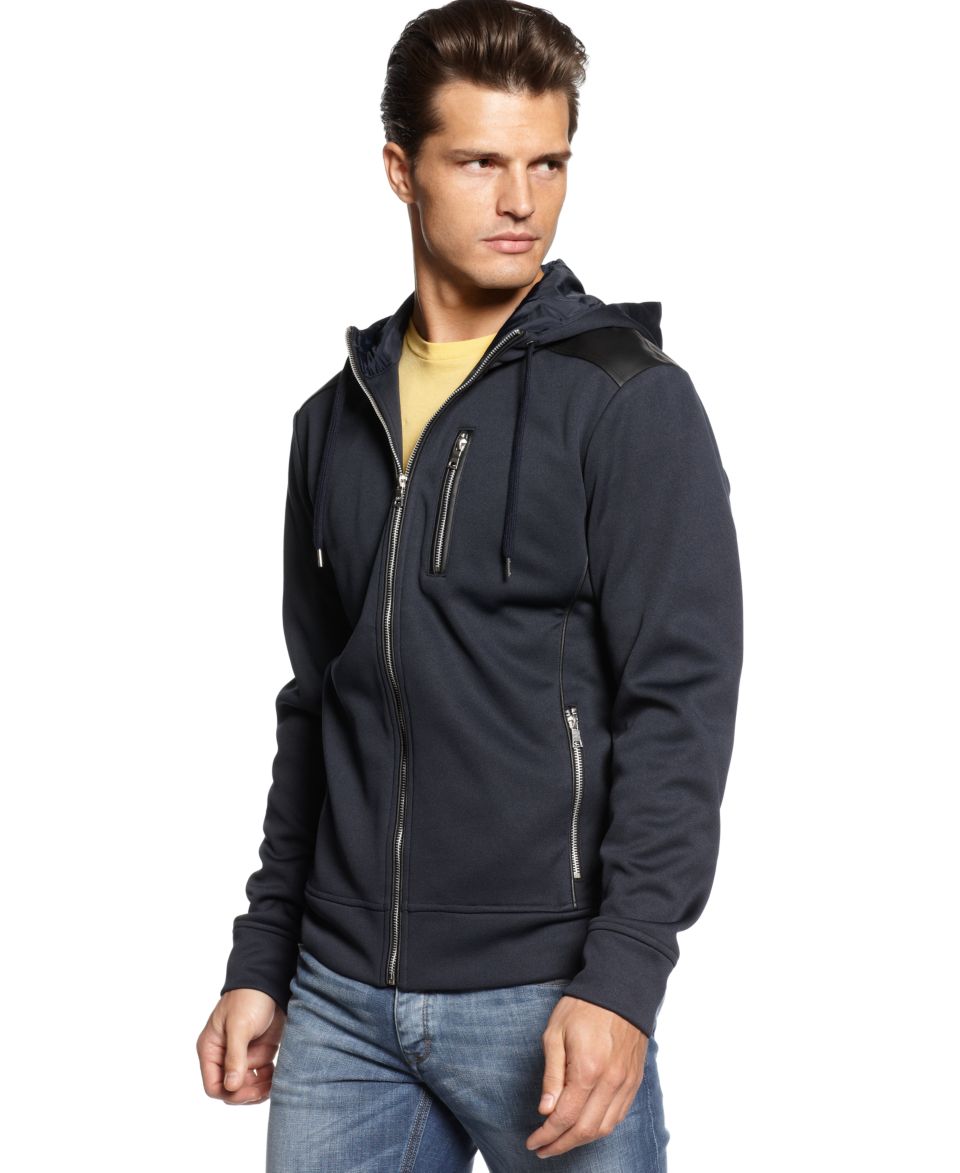 Calvin Klein Big and Tall Hoodie, Terry Mixed Media Hoodie  