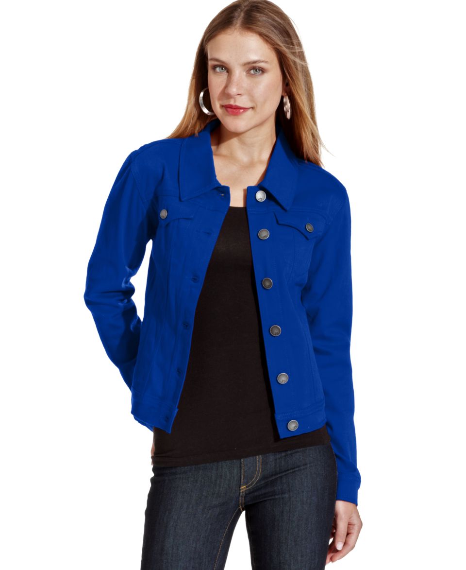 Alfani Petite Jacket, Tweed Ponte Knit Faux Leather Trim