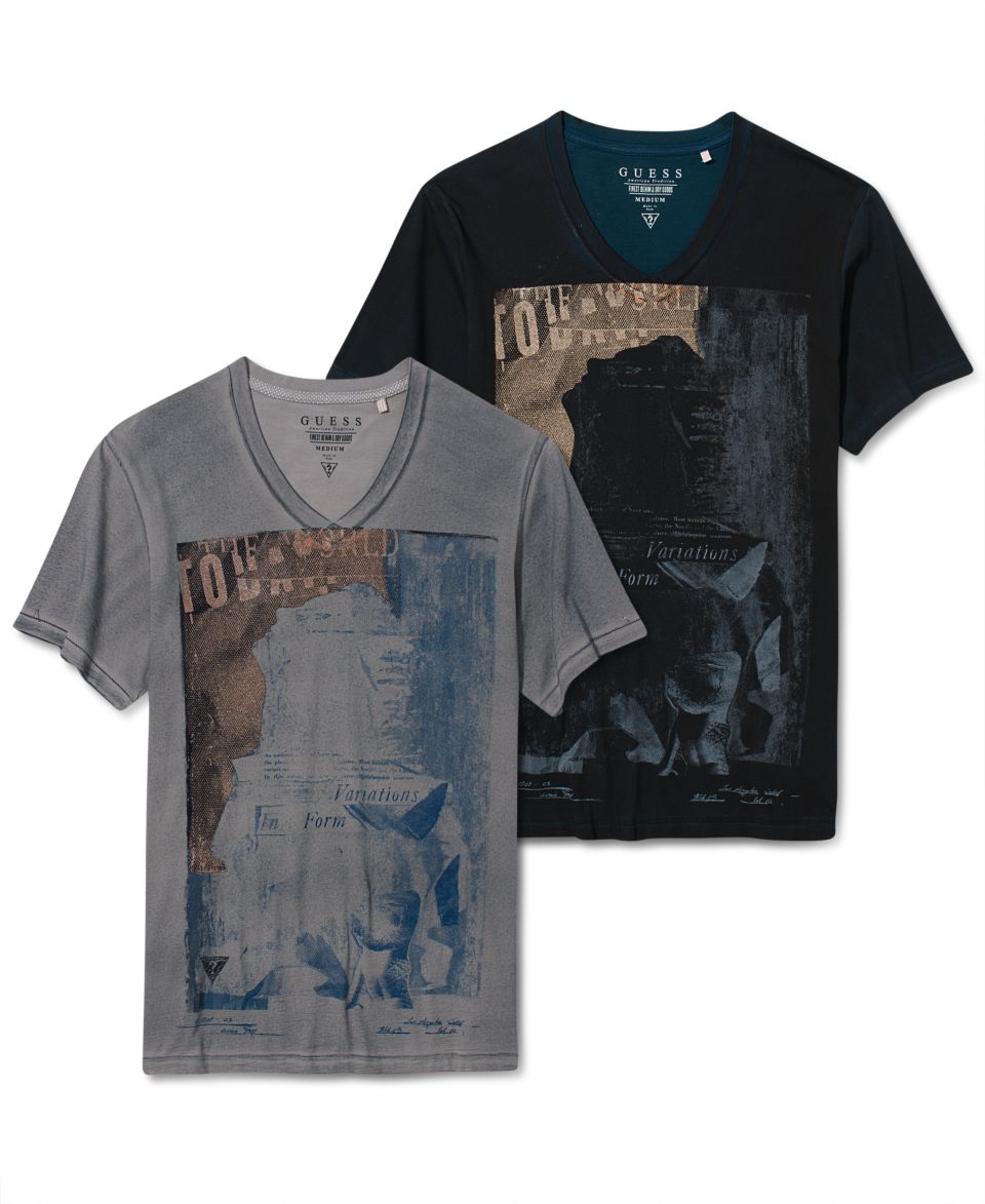 Guess Jeans Short Sleeve T Shirt, Destroyed Metal   Mens T Shirts