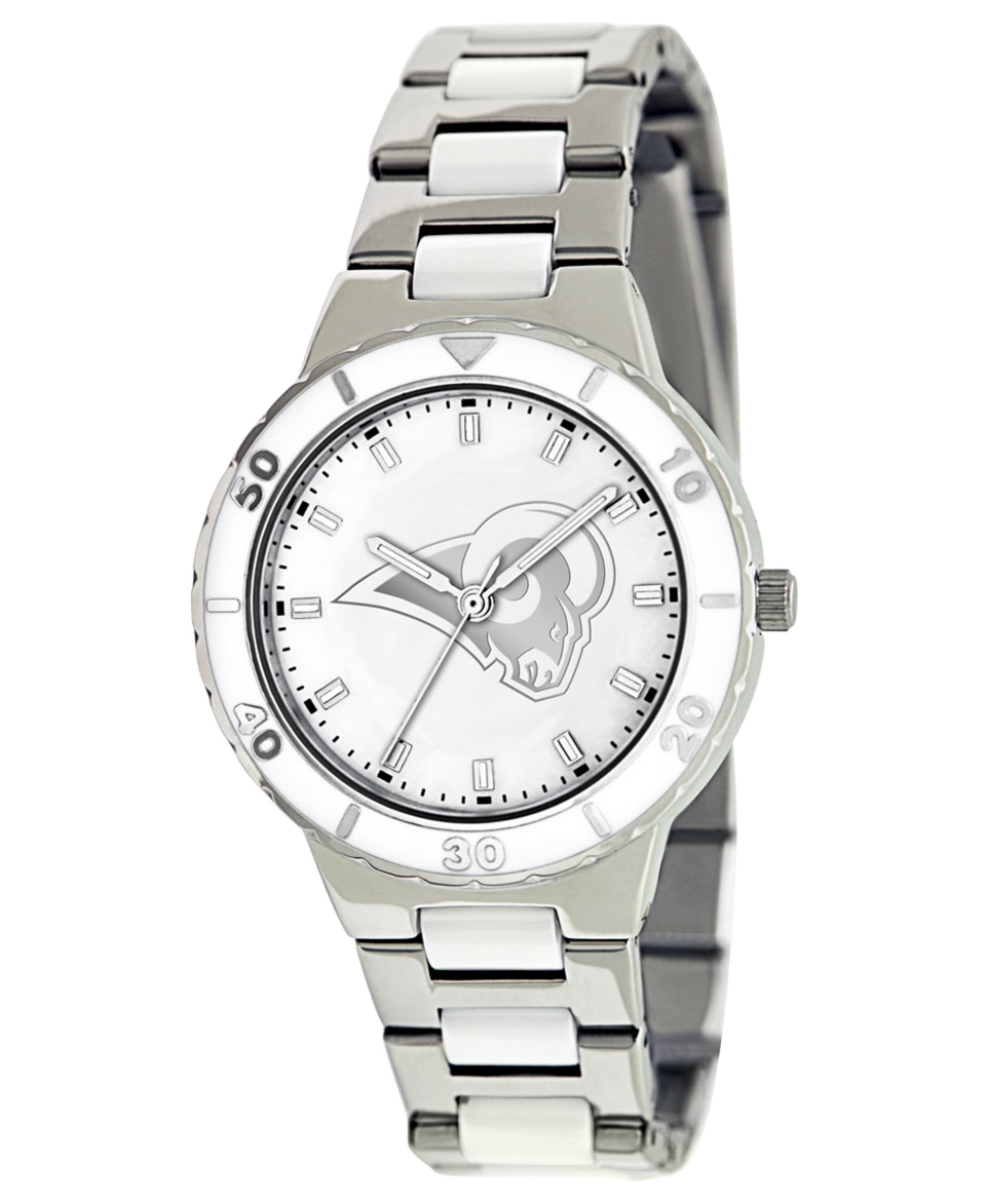 Game Time Watch, Womens St. Louis Rams White Ceramic and Stainless