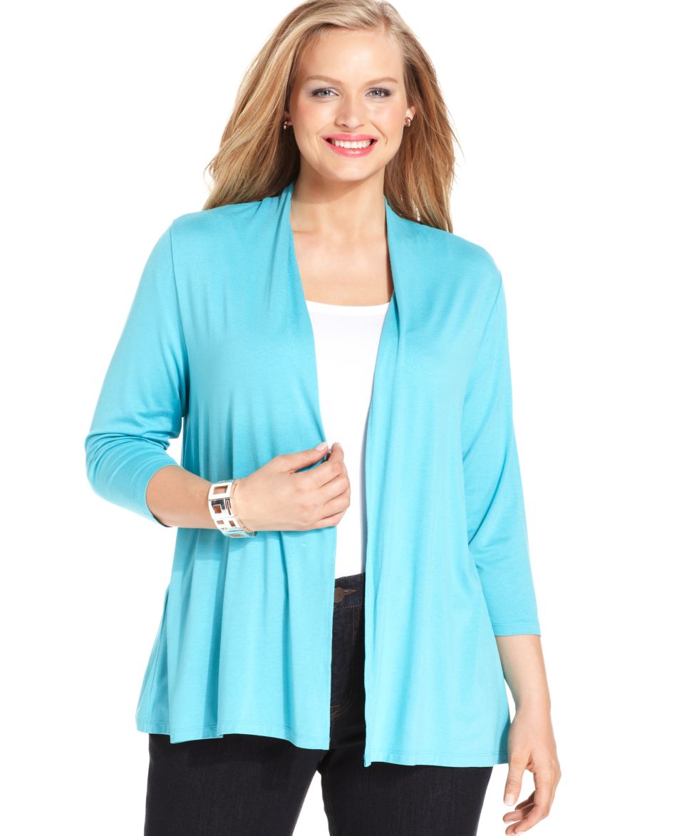 INC International Concepts Plus Size Open Front Cardigan & Straight