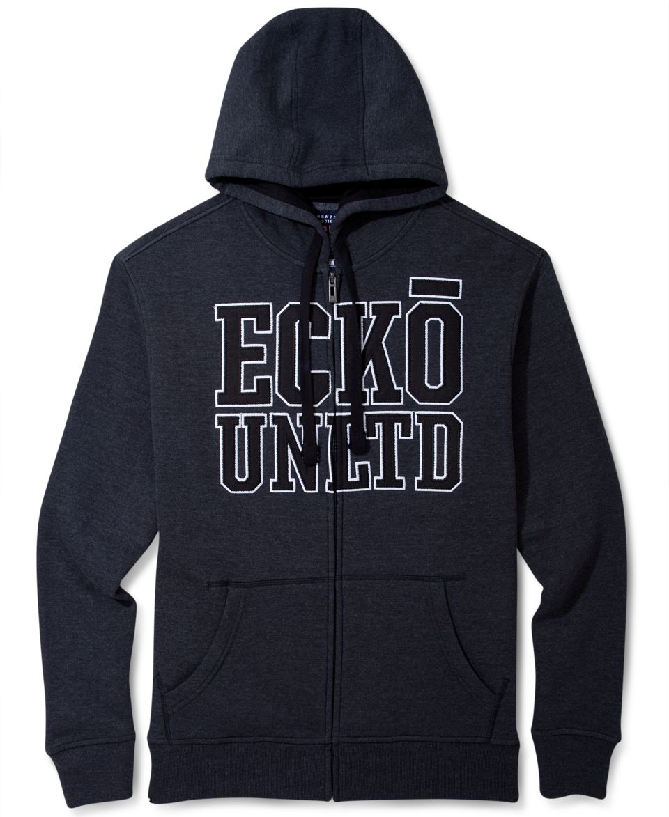 Ecko Unltd Hoodie, Stacked Logo Sherpa Hooded Sweatshirt