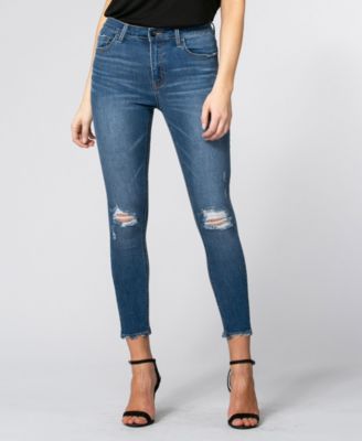 skinny jeans with distressed ankles