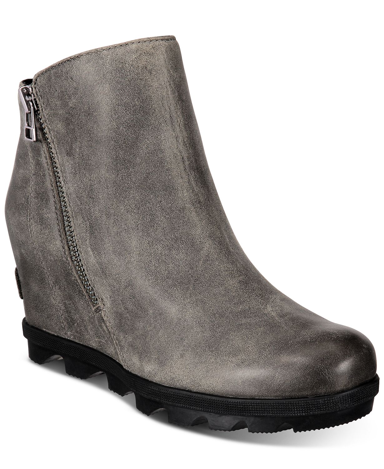 Women's Joan Of Arctic Lug Sole Wedge Zip Booties