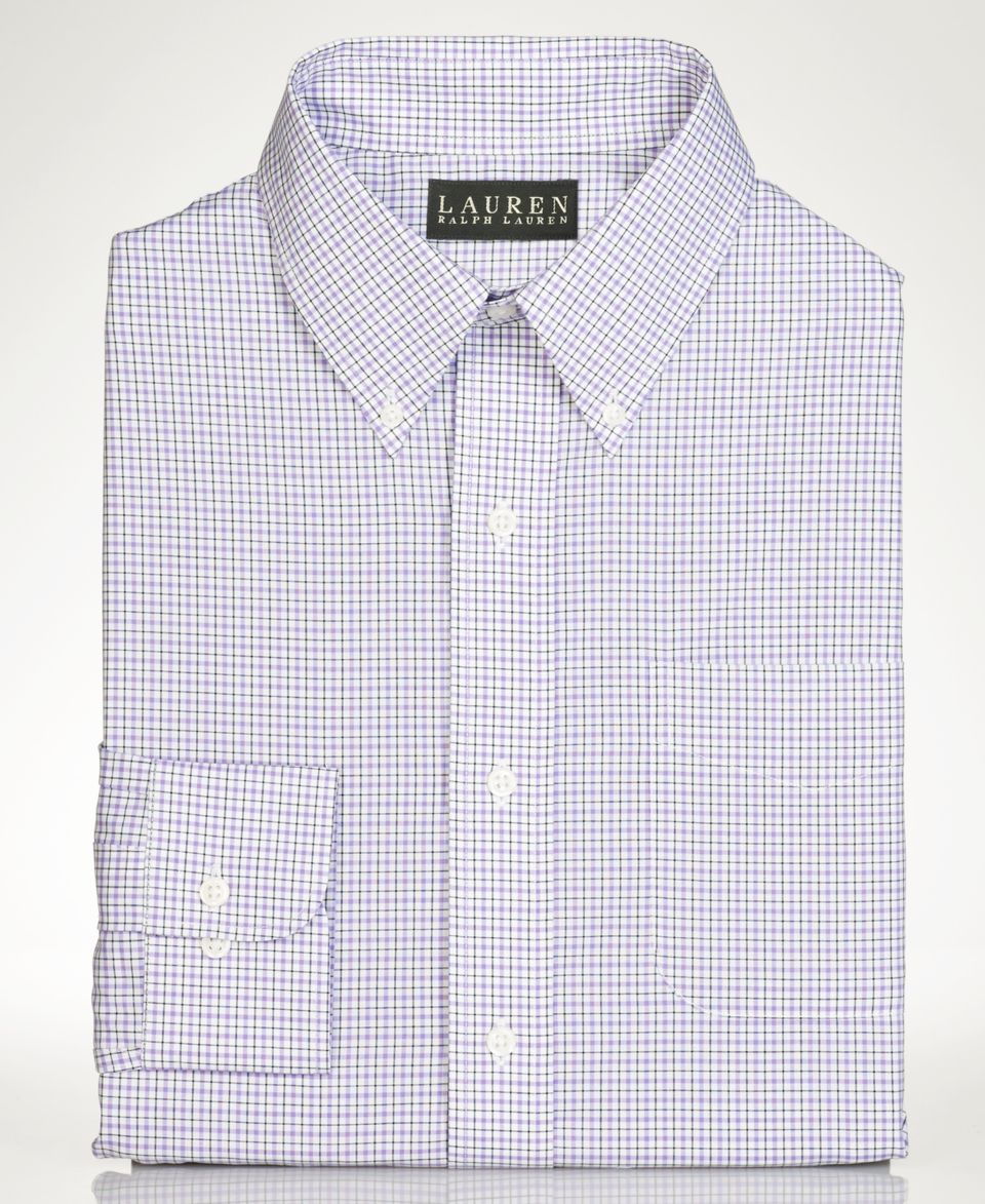 Lauren by Ralph Lauren Mens Dress Shirt, Slim Fit Box Check Shirt