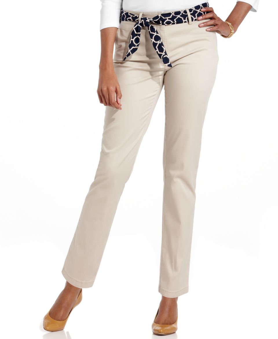 Charter Club Pants, Classic Fit Straight Leg Slim It Up   Womens