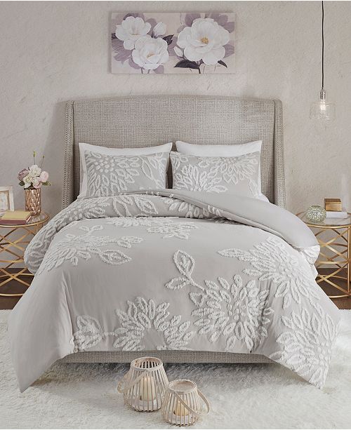 Madison Park Veronica 3 Piece Tufted Cotton Chenille Floral Comforter Sets Reviews Bed In A Bag Bed Bath Macy S