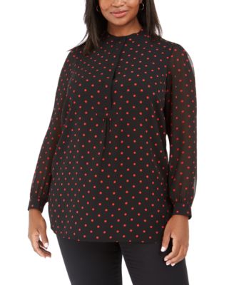 macys polka dot blouse