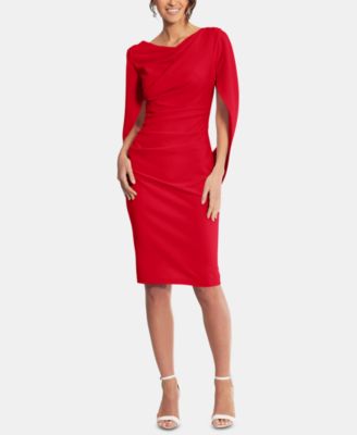 red sheath dress with sleeves