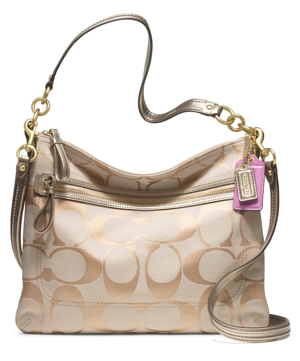 COACH POPPY SIGNATURE METALLIC PERRI HIPPIE   COACH   Handbags