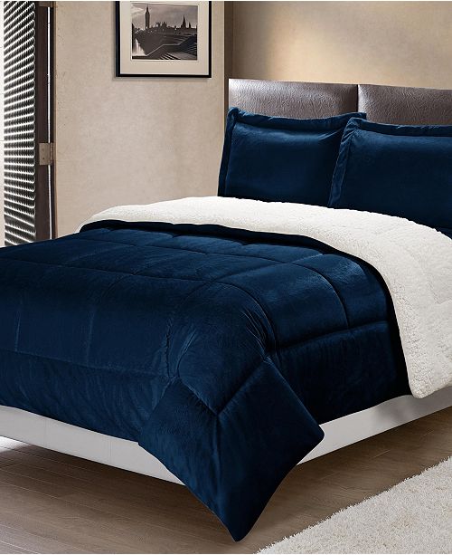 Cathay Home Inc Ultimate Luxury Reversible Micromink And Sherpa King Bedding Comforter Set Reviews Home Macy S