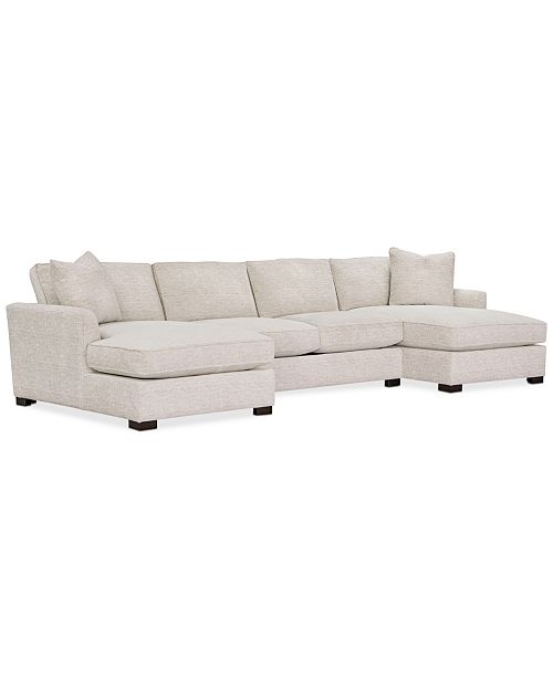 Furniture Juliam 3 Pc Fabric Double Chaise Sofa Created For Macy S Reviews Furniture Macy S