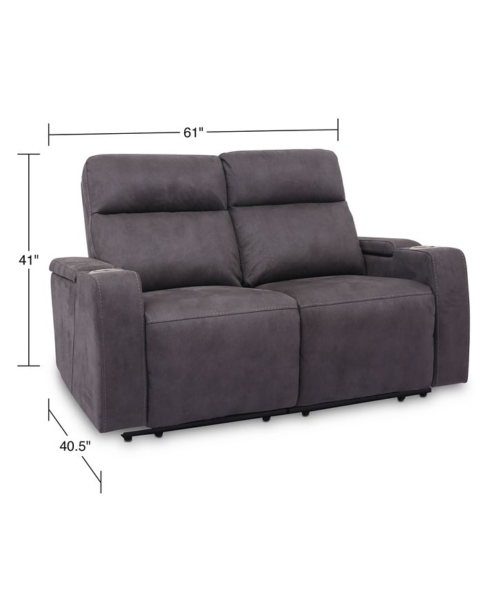 Furniture CLOSEOUT! Oaklyn 61" Fabric Loveseat With 2 Power Recliners