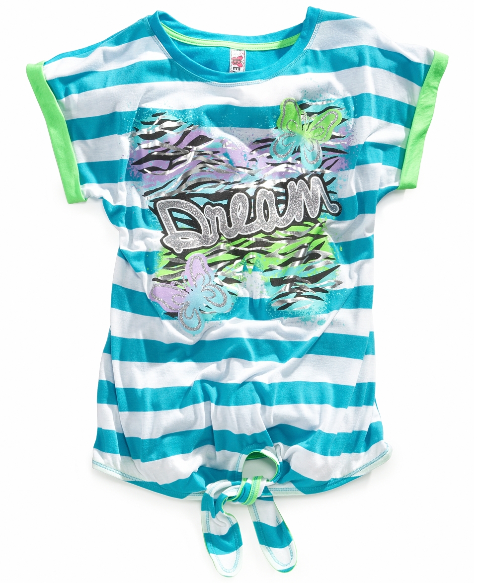 Shirts, Girls Striped Neon Graphic Tees   Kids Girls 7 16