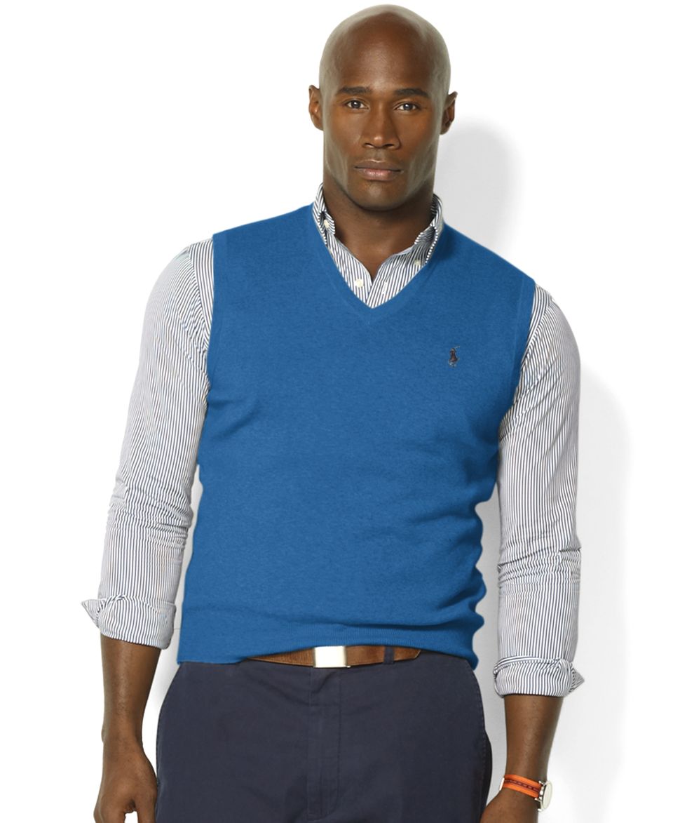 Polo Ralph Lauren Vest, Cotton Cashmere V Neck Cable Vest   Mens