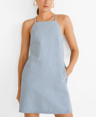 denim halter neck dress