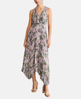 printed pleated dress mango