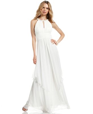 Eliza J Dress, Sleeveless Pleated Tiered Gown - Dresses - Women - Macy's