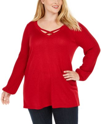 plus size criss cross sweater