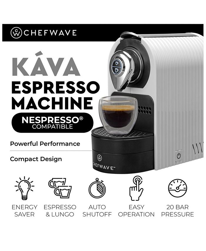ChefWave Kava Mini Espresso Machine for Nespresso Compatible Capsule