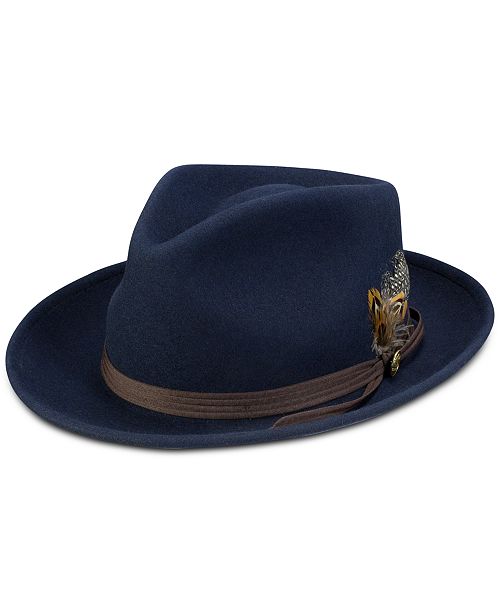 Stetson Men S Layden Felt Fedora Reviews Hats Gloves Scarves Men Macy S