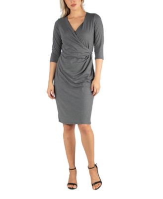 quarter sleeve wrap dress