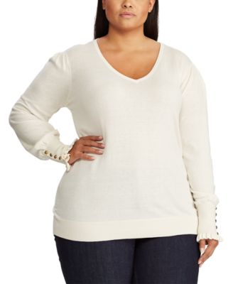 ralph lauren button cuff sweater