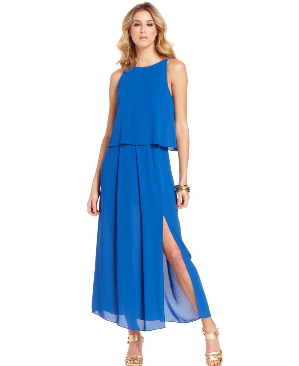 W118 by Walter Baker Dress, Phillip Sleeveless High Neck Tiered Maxi