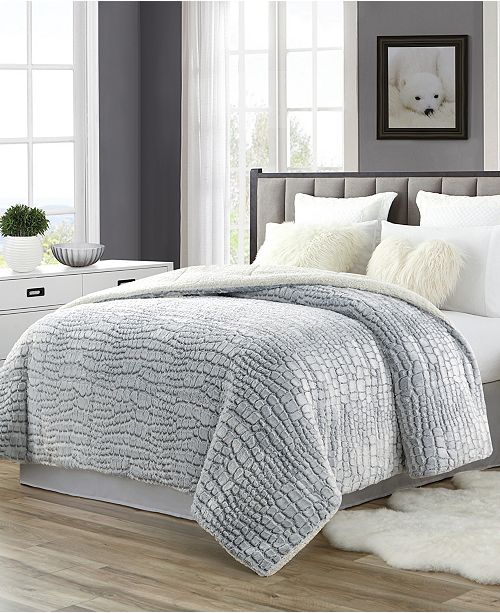 Cathay Home Inc Tahari Faux Fur And Sherpa Reversible Comforter King Cal King Reviews Comforters Fashion Bed Bath Macy S