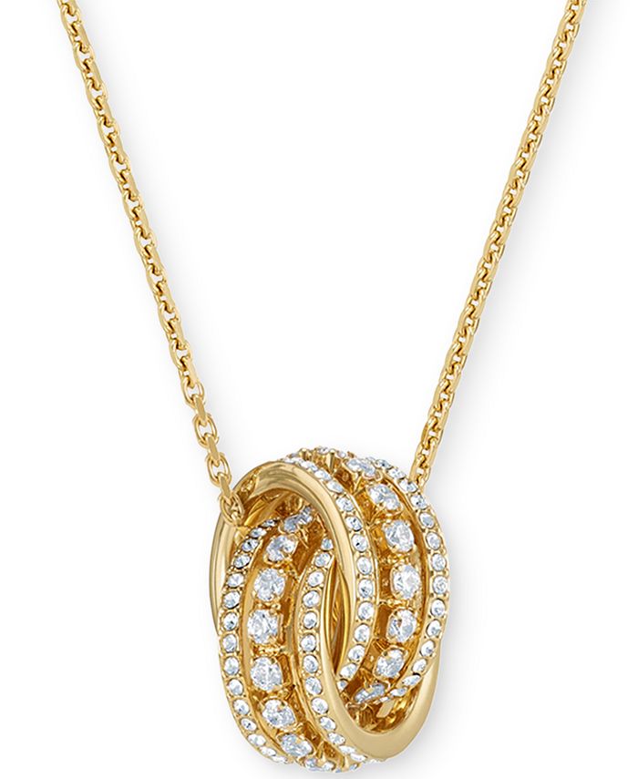 Swarovski GoldTone Crystal Interlocking Loop Pendant Necklace, 161/2